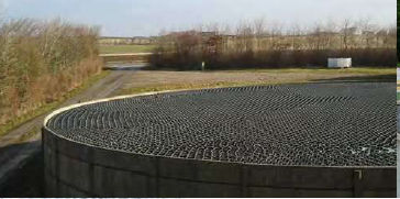 Copertura per riserva galleggiante - Hexa-Cover® - HORUS ENVIRONNEMENT - in plastica riciclata / per acque reflue / anti-UV