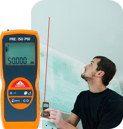Telemetro laser - Prexiso P50 - PREXISO - portatile / con calcolo automatico del volume
