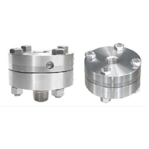 Separatore a membrana con fissaggio a flangia - S21 series  - Indumart - con raccordo filettato / per manometro / di processo