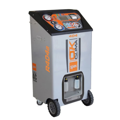 Dispositivo di svuotamento e di riempimento di gas per sistema di climatizzazione - OK CLIMA 404 ADVANCE - SPIN s.r.l. - mobile / per applicazioni automobilistiche / con compressore