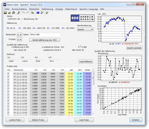 Software di calibrazione - Specter 3 - Harrer & Kassen - di visualizzazione / industriale / Windows