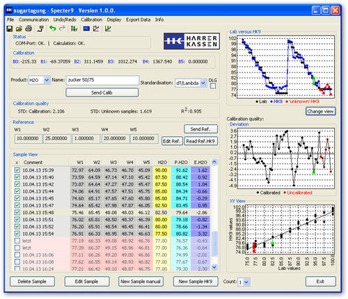 Software di calibrazione - Specter 9 - Harrer & Kassen - di visualizzazione / industriale / Windows