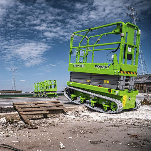 Piattaforma elevatrice a forbice cingolata - FS series - Eurocrane(China)Co.,Ltd - con alimentazione a batteria / per uso in interni ed esterni / per corsie strette