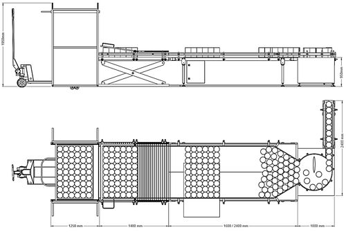 Pallettizzatore e depallettizzatore a strati - MANUAL DEPALLETIZER - Sapli - per lattine / per bottiglie / manuale