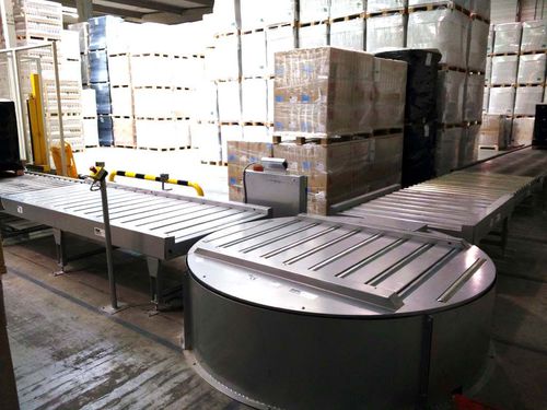 Tavola girevole elettrica - TPC - Matrex - con trasportatore a rulli