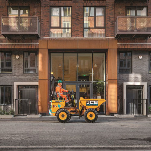 Dumper gommato - 1TE - JCB - completamente elettrico / a scarico posteriore / con benna elevatrice