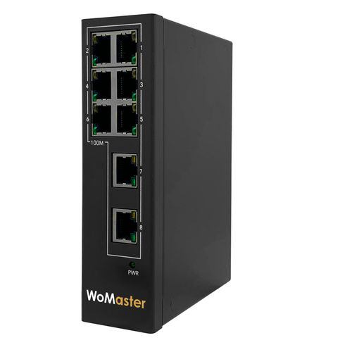 Switch Ethernet non gestibile - DS108A - WoMaster - 8 porte / su guida DIN / a parete