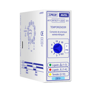 Relè temporizzatore per avviamento stella-triangolo - 411-RTET1 series - Avel - di comando
