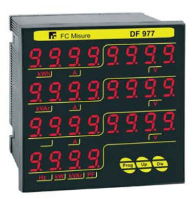 Apparecchio di misura della potenza digitale - 440 V, 5 A | DF 977 - F.C. Misure - su guida DIN