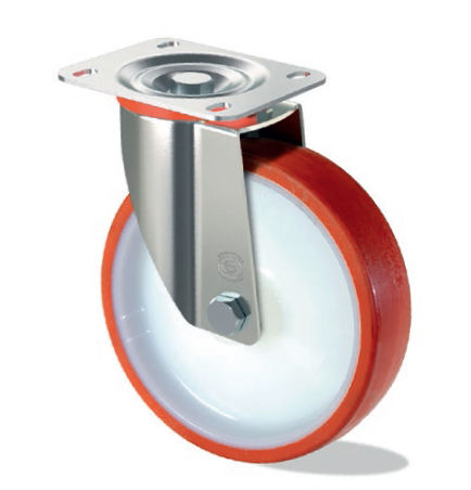 Ruota girevole - M S10 GP - Tecno Ruote Group Srl - con piastra girevole / in poliuretano / in acciaio imbutito