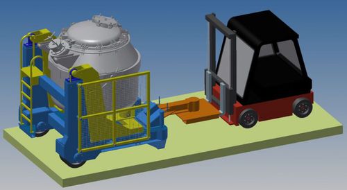 Ribaltatore per container - BARTZ MASCHINENBAU GMBH - a crogiolo / mobile / per carrello elevatore