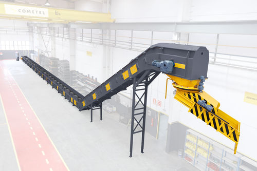 Trasportatore a nastro - C series - COMETEL S.A. - con nastro metallico / da trasporto / di trucioli