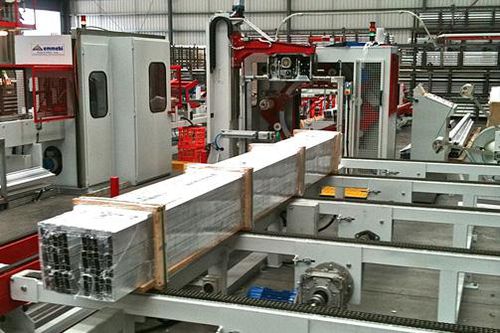 Reggiatrice per pacchetti - EMMEBI SRL - automatica / per profilati in alluminio / verticale