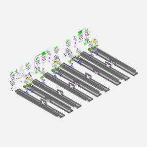 Sistema di movimentazione automatico - HANWHA MACHINERY - per batteria / industriale / di stoccaggio