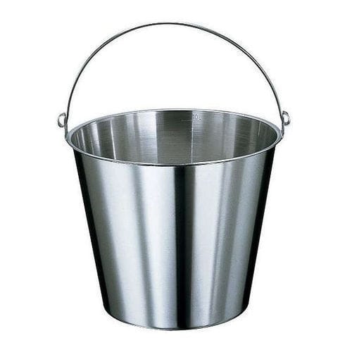 Secchio in acciaio inossidabile - Due Ci Inox Snc - rotondo / con impugnatura / per applicazioni alimentari