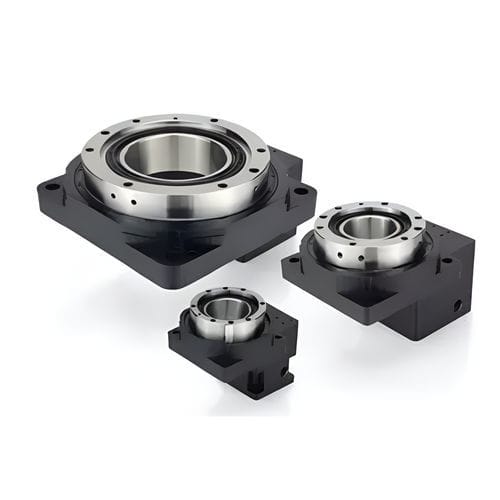 Tavola rotante con cuscinetti a rulli incrociati - HRTA series - Nanotec Electronic GmbH & Co. KG - azionata a motore / orizzontale / forata