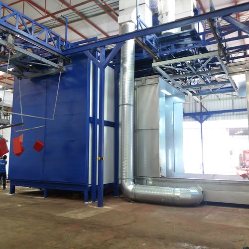 Linea di verniciatura a polvere manuale - VOGAMAKINA INDUSTRIAL PLANTS COMPANY Ltd. - automatica / continua