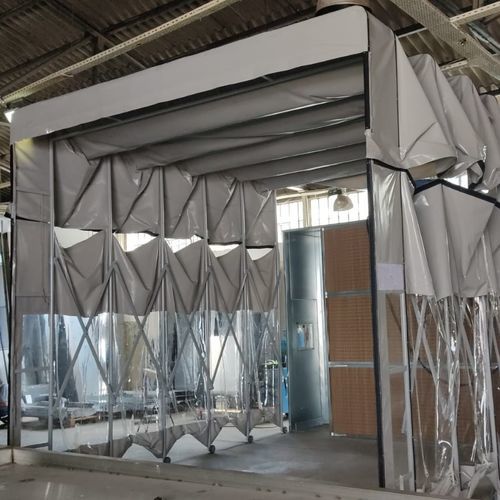 Cabina di verniciatura retrattile - VMRTR - VOGAMAKINA INDUSTRIAL PLANTS COMPANY Ltd. - aperta / a filtro