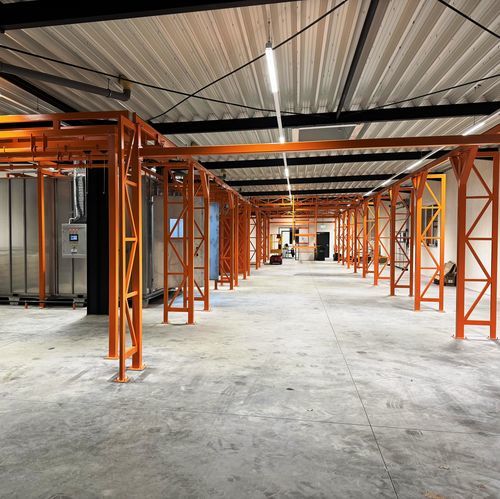 Linea di verniciatura a polvere manuale - TRANSFER - VOGAMAKINA INDUSTRIAL PLANTS COMPANY Ltd. - automatica / continua / elettrostatica