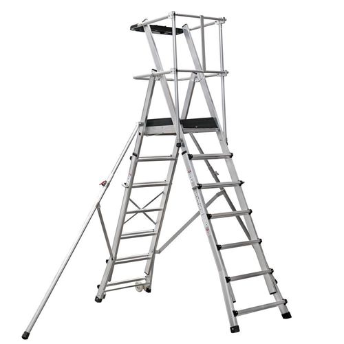 Scala da appoggio in alluminio - AO134  - CAGSAN  LADDERS - telescopica / a piattaforma / di sicurezza