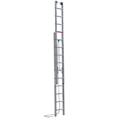 Scala da appoggio in alluminio - M100xx  - CAGSAN  LADDERS - telescopica con corda / a scomparsa