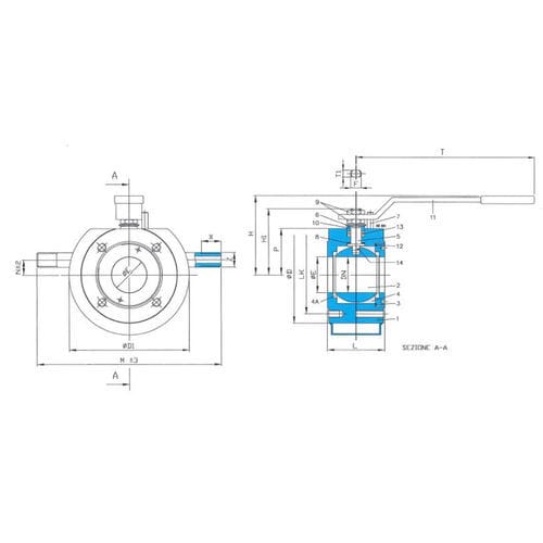 Valvola a sfera - 120F FB - THERMOMESS S.r.l. - manuale / pneumatica / elettrica
