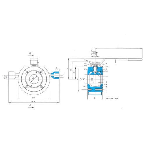 Valvola a sfera - 120N FB - THERMOMESS S.r.l. - manuale / pneumatica / elettrica