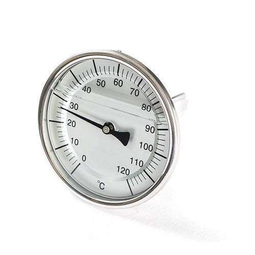 Termometro Bimetallico Da 63 Mm Per Acqua/Olio - Manicotto In Ottone, Gamma 0-120°C