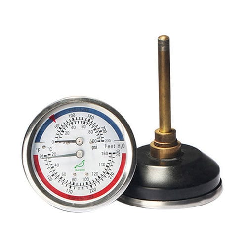 Termomanometro con quadrante - WHT-6 - Shanghai QualityWell industrial CO.,LTD. - a tubo Bourdon / per applicazioni marine / per olio