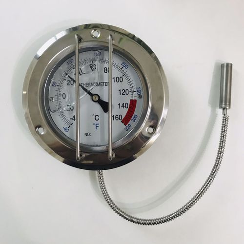 Termometro a dilatazione di gas con capillari - 400RF11022P - Shanghai QualityWell industrial CO.,LTD. - a lettura diretta / fisso / con flangia