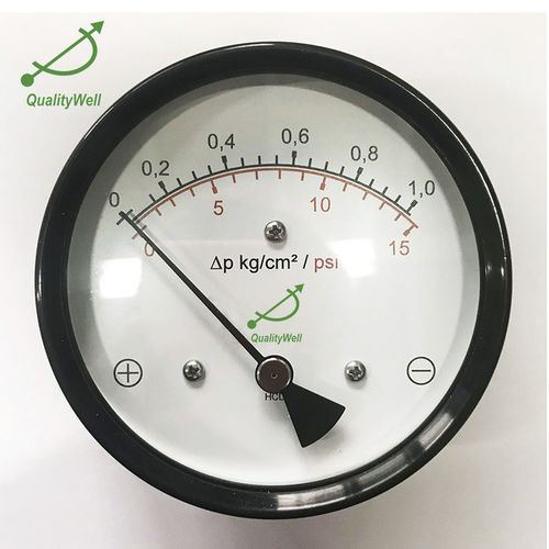 Manometro differenziale - DX10 - Shanghai QualityWell industrial CO.,LTD. - con quadrante / in acciaio inossidabile / per gas