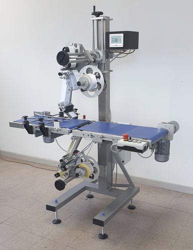 Applicatore di etichette automatico - Pk-LINE-Up&Down - Packin.it - per applicazione sulla parte superiore del prodotto / per applicazione sulla parte inferiore / per etichette adesive
