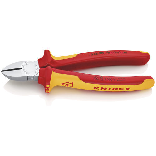 Pinza da taglio - 70 06 180 - KNIPEX - per fili / per cavo / per dispositivi elettronici