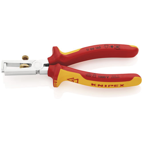 Pinza spelafili per cavo - 11 06 160 - KNIPEX - in acciaio / isolata