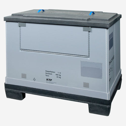 Cassa-pallet in plastica - Quad Box Duo - KTP Kunststoff Palettentechnik - da trasporto / pieghevole / con coperchio