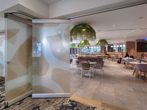 Divisorio per zona reception - MSW  - Geze GmbH - elastico / scorrevole / in vetro