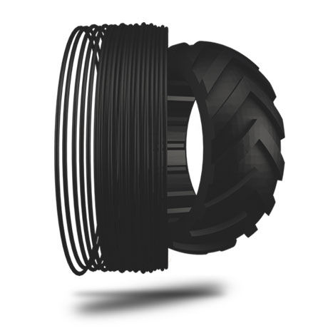 Filamento TPU per stampante 3D - TPU 80 SHORE A - WASP - 2,85 mm / nero / bianco
