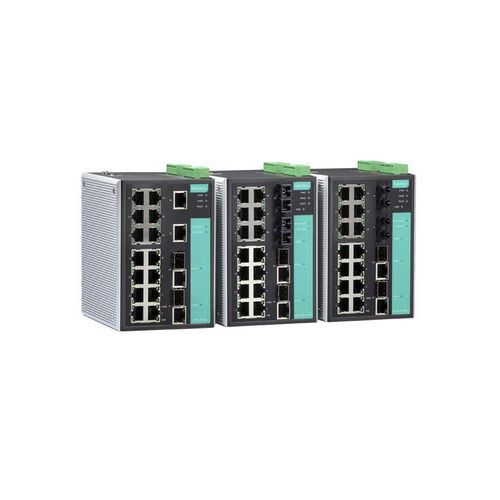 Switch Ethernet gestibile - EDS-518A series - Moxa Europe - 8 porte / gigabit / in fibra ottica