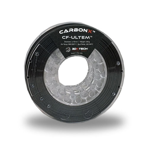 Filamento PEI per stampante 3D - CarbonX™ CF-Ultem® - 3DXtech - 1,75 mm / nero / rinforzato con fibra di carbonio