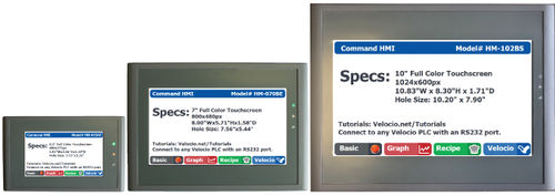 HMI con touch screen - HM series - Velocio Networks - ad incastro / 1920 x 1080 / 1024 x 600