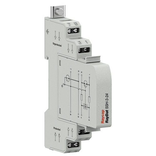 Limitatore di sovratensione per linea di trasmissione dati e telecomunicazione - RayDat SSH-3 - Raycap - modulare / a scarica di gas / su guida DIN