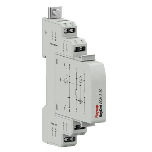 Limitatore di sovratensione modulare - RayDat SGH-3 - Raycap - a scarica di gas / per modo comune e differenziale / su guida DIN