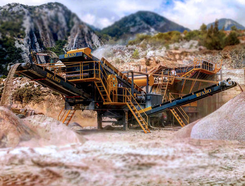 Gruppo di frantumazione e setacciatura a percussione - PRO-100 - Fabo Crushing Screening & Concrete Plants - mobile / primario / per marmo