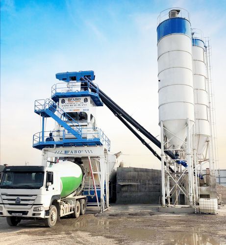 Centrale di betonaggio stazionario - COMPACT-120 - Fabo Crushing Screening & Concrete Plants - compatto / a tazze