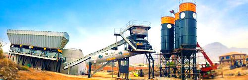 Centrale di betonaggio stazionario - COMPACT-160 - Fabo Crushing Screening & Concrete Plants - compatto / con nastro trasportatore