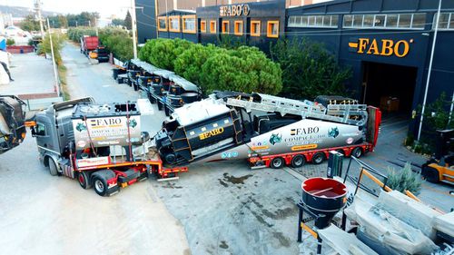 Centrale di betonaggio stazionario - COMPACT-160 - Fabo Crushing Screening & Concrete Plants - compatto / a tazze / con nastro trasportatore