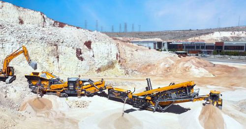 Gruppo di frantumazione e setacciatura a percussione - FTI 130-S &amp; FTS 1560 - Fabo Crushing Screening & Concrete Plants - mobile / ad alta capacità / cingolato