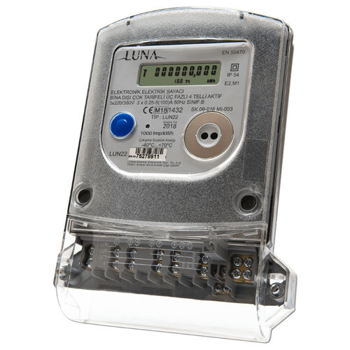 Contatore di energia elettrica trifase - LUN22 - Luna Elektrik - a muro / 50 Hz / con display LCD