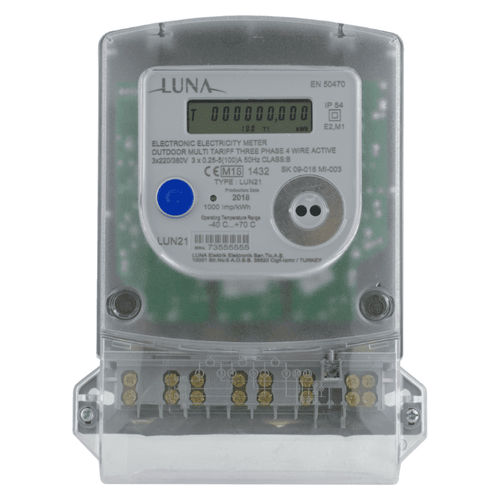 Contatore di energia elettrica trifase - LUN21 - Luna Elektrik - a muro / 50 Hz / con display LCD