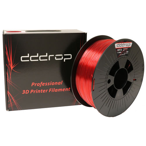 Filamento PETG per stampante 3D - dddrop - 1,75 mm / nero / rosso